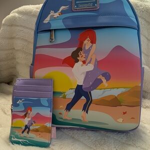 Loungefly Disney The Little Mermaid Finale Portrait Mini Backpack Wallet Set